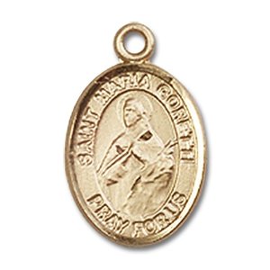 14kt Gold St. Maria Goretti Medal Pendant charm