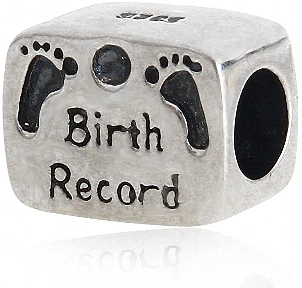 Birth Record Feet Pandora Bead