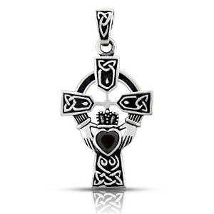 Celtic Cross Black Pendant Charm