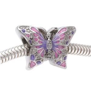 Chamilia Pink Butterfly Enamel Bead