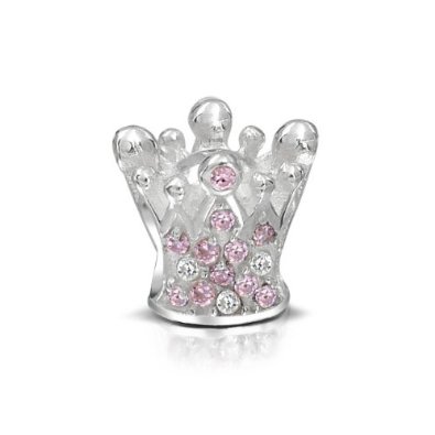 Chamilia Pink Crystals Crown Bead