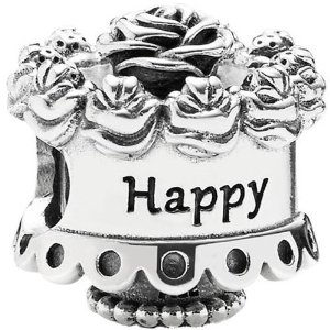 Chamilia Word HAPPY Written on Birthday Cake Charm
