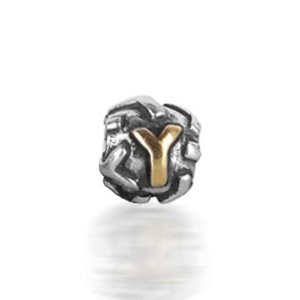 Engraved Letter Y Round Pandora Charm