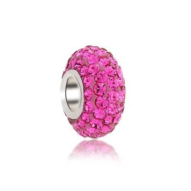 Hot Pink Swarovski Crystal Pandora Bead