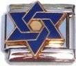 Italian Dangle Silver Star David Jewish Charm