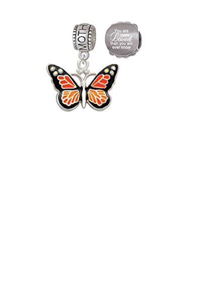 Large Monarch Butterfly Crystal Charm