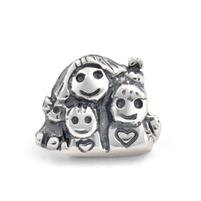 Mother With Two Children Happy Family Charm