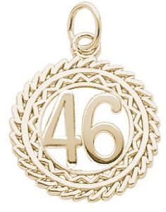 Number 46 Birthday Gold Charm