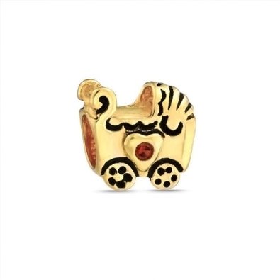 Pandora 22 Gold Plated Baby Carriage Charm