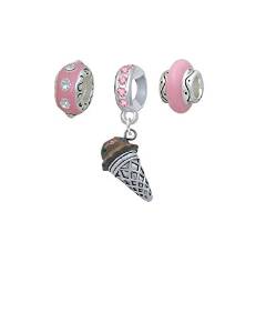 Pandora 3 D Chocolate Dipped Strawberry Hanger With Red Siam Crystal Charm