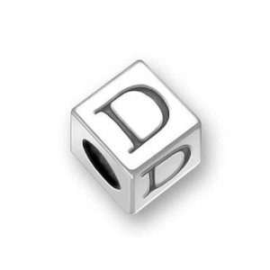 Pandora Alphabet D on Dice Bead