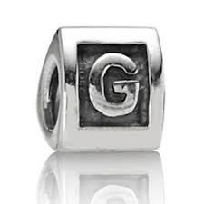Pandora Alphabet Initial G Cube Dice Charm
