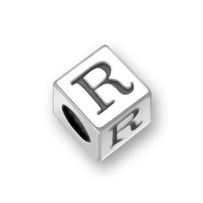 Pandora Alphabet R Engraved on Dice Cube Charm