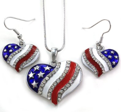 Pandora American Flag On Heart Independence Day Charm