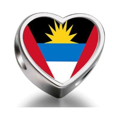 Pandora Antigua And Barbuda Flag Photo Love Charm