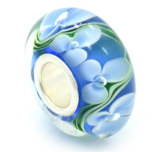 Pandora Baby Blue Flower Murano Glass Charm