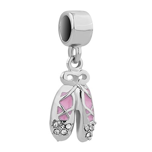 Pandora Ballet Slippers Pair With Pink Crystals Dangle Charm