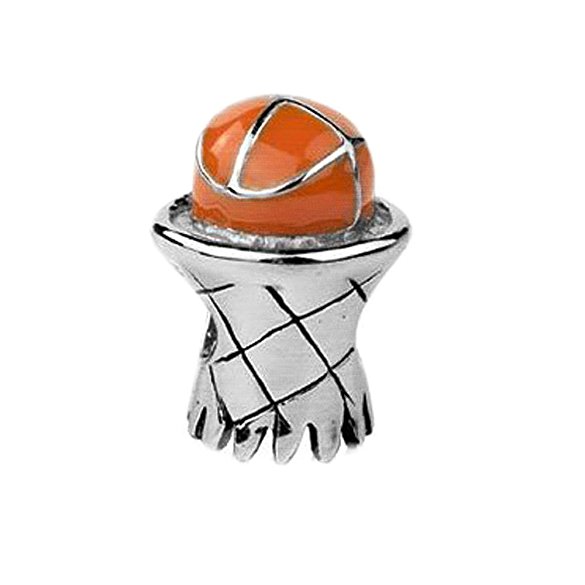 Pandora Basketball Over Hoop Crystal Charm