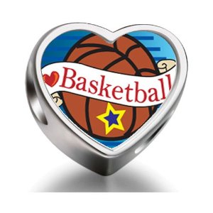 Pandora Basketball in Heart Crystals Charm