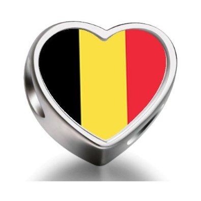 Pandora Belgium Flag Photo Heart Charm