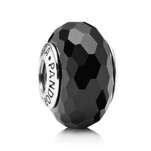 Pandora Black Faceted Crystal Glass Charm