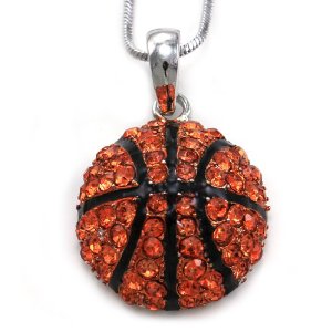 Pandora Black Orange Basketball Ball Dangle Clip On With Lobster Clasp Charm