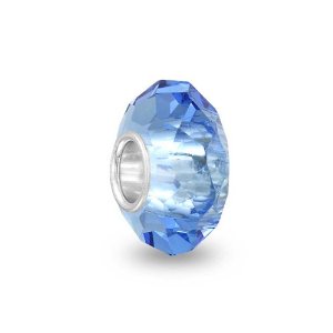Pandora Blue Color Topaz Glass Crystal Faceted Charm