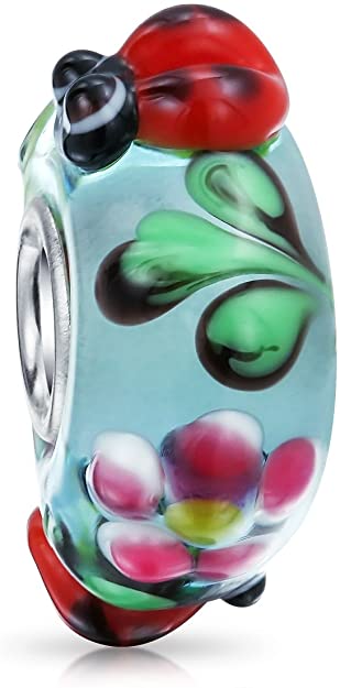 Pandora Blue Ladybugs Murano Glass Charm