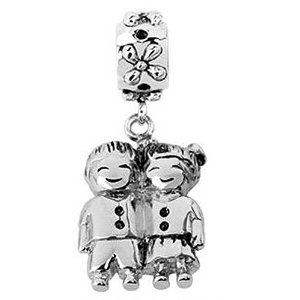 Pandora Brother and Sister Silver Charm