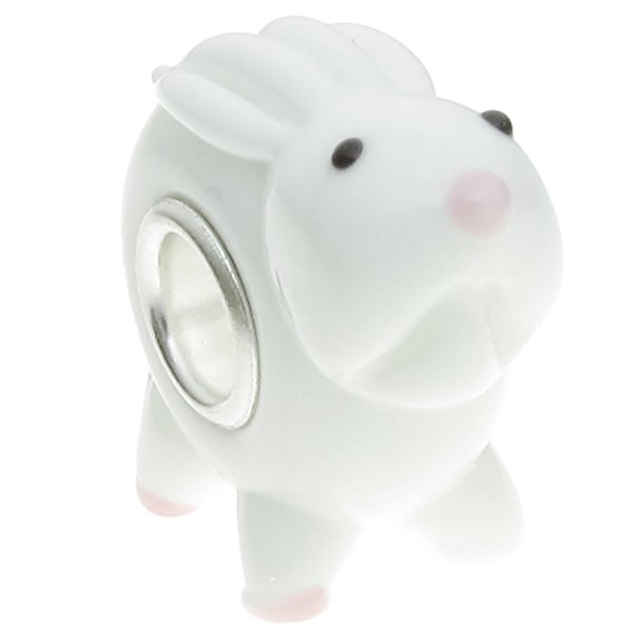Pandora Bunny Rabbit Lampwork Glass Charm