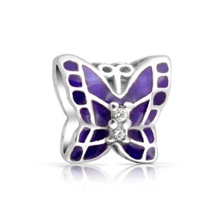 Pandora Butterfly With Purple Tanzanite Charm