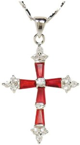 Pandora Chain With Red Crystal Cross Charm