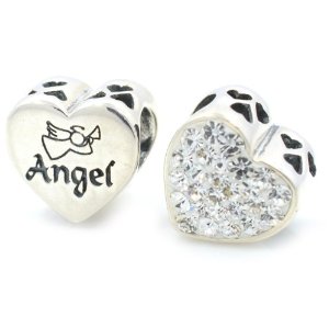 Pandora Cherub Angel On Heart With Clear And Blue Crystals Charm
