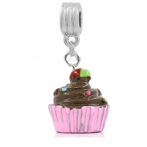 Pandora Chocolate Cupcake Love Black Crystal Charm