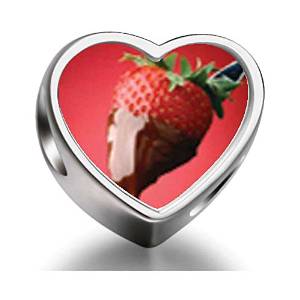 Pandora Chocolate Dipped Strawberry Heart Photo Charm