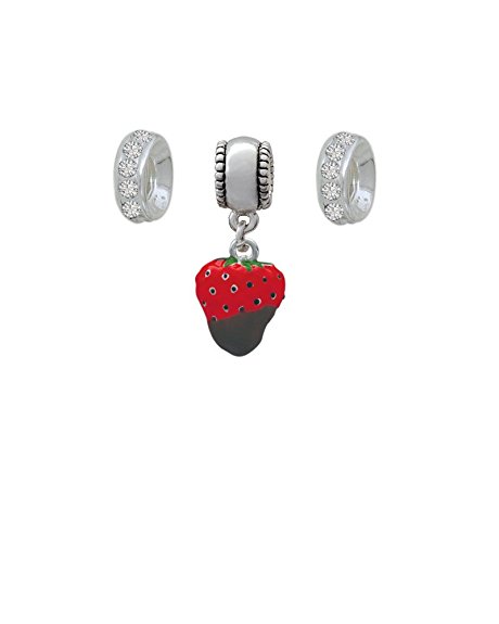 Pandora Chocolate Dipped Strawberry With Clear Crystal Charm