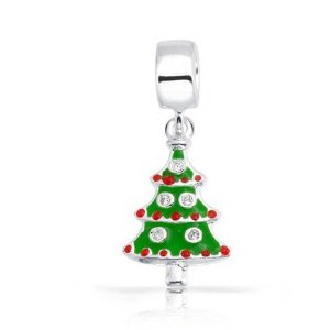 Pandora Christmas Tree Charm With Colored Stones
