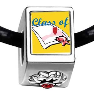 Pandora Class Of 2008 Diploma Graduation Flower Crystal Charm