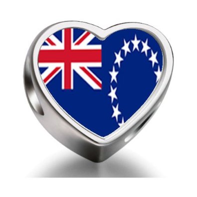 Pandora Cook Islands Flag Photo Love Charm