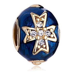 Pandora Cross Sapphire Crystal September Birthstone Dangle Charm
