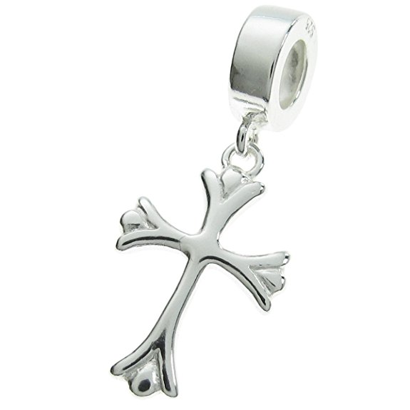 Pandora Cross With Leaves Inspired Faith Religion Charm