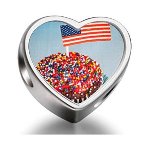 Pandora Cupcake American Flag Independence Day Charm