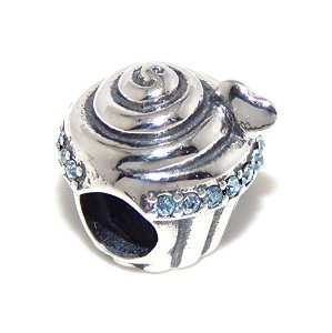 Pandora Cupcake Pearl Swarovski Crystal Charm