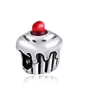 Pandora Cupcake With Red Enamel Silver Charm