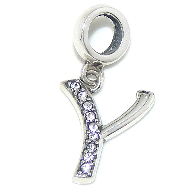 Pandora Dangle Letter Y With April Birthstone Charm