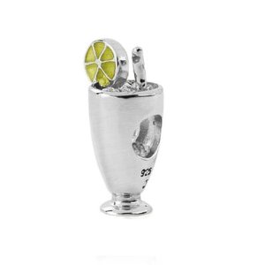 Pandora Drink With Lemon And Staw Two Round Stoppers And A Starter With Lobster Claw Charm