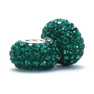Pandora Emerald Green Swarovski Crystal Rounds Charm
