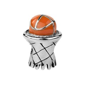 Pandora Enamel Basketball Rocks AB Crystal Hanger Charm