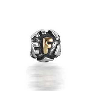 Pandora Engraved Alphabet F Round Charm