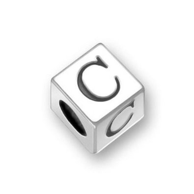 Pandora Engraved Dice Letter Cube C Charm
